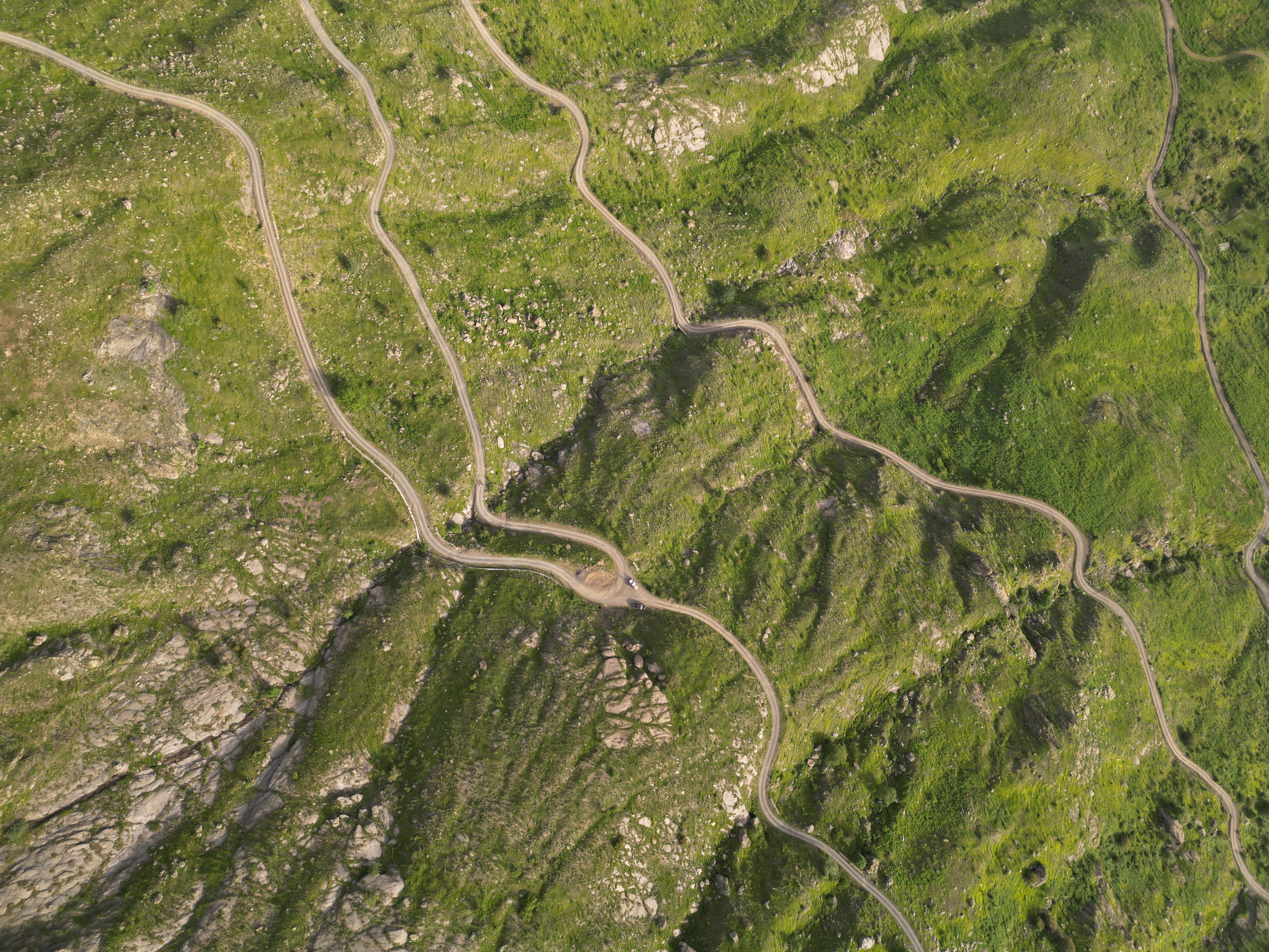 An overhead image of the roads up to the Rifugio